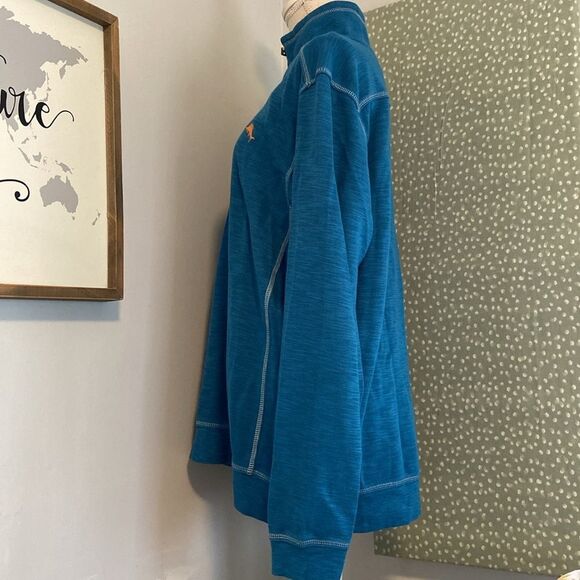 Tommy Bahama Blue Long Sleeve Quarter Zip Pullover Sweater Size Large - Picture 7 of 11